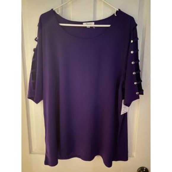 89th Madison Tops - 89th Madison PURPLE  Blouse Top  PLUS SIZE 2X NWT